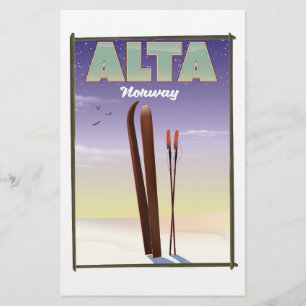 ALTA Norwegen Skifahrplakat Briefpapier