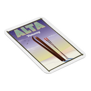ALTA Norwegen Skifahrplakat Magnet