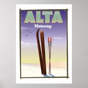 ALTA Norwegen Skifahrplakat Poster