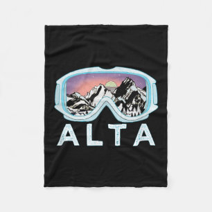 Alta Ski Design _ Alta, Ut Skischneegeschenk Fleecedecke