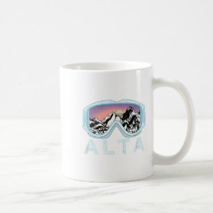 Alta Ski Design _ Alta, Ut Skischneegeschenk Kaffeetasse