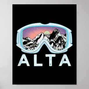 Alta Ski Design _ Alta, Ut Skischneegeschenk Poster