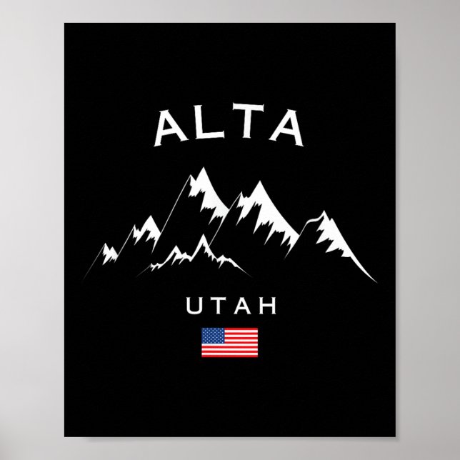 Alta Ski Resort Rocky Mountains Skifahren Souvenir Poster (Vorne)