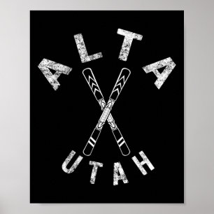 Alta Ski Utah Souvenir Skifahrer Skifahren Snowboa Poster