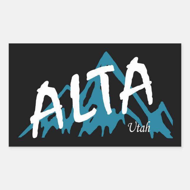 Alta Utah Mountains Rechteckiger Aufkleber (Vorderseite)
