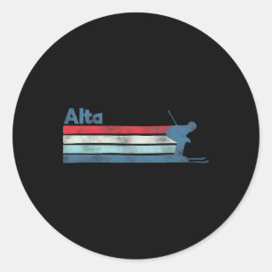 Alta Utah Retro Ski Runder Aufkleber
