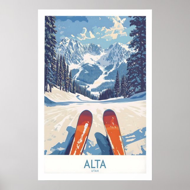 Alta Utah Ski-Abenteuerposter - Wasatch Range Poster (Vorne)