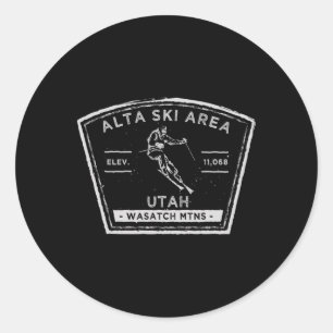Alta Utah Snow Skiing Runder Aufkleber