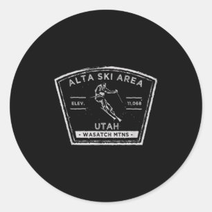 Alta Utah Snow Skiing Runder Aufkleber