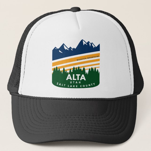 Alta Utah Wasatch Mountains Truckerkappe (Vorderseite)
