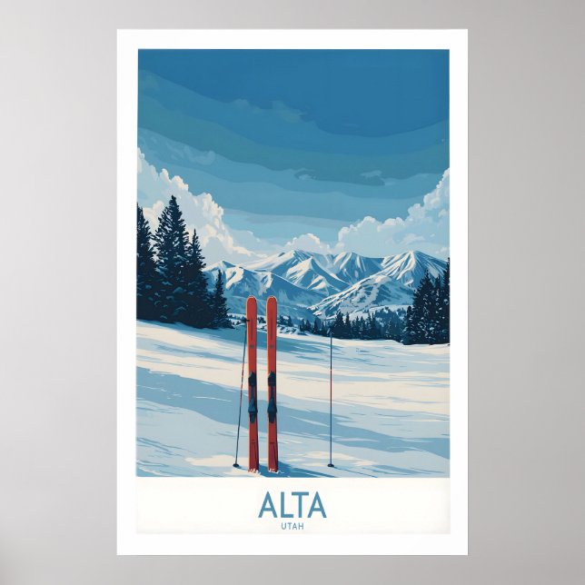 Alta Utah Winter Berglandschaft Poster - Utah (Vorne)