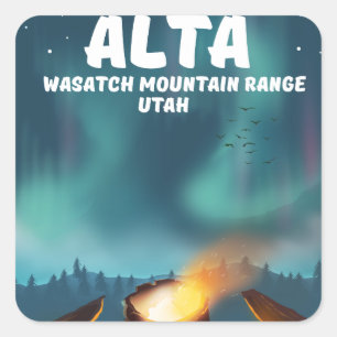 Alta Wasatch-Gebirgskette Utah Quadratischer Aufkleber