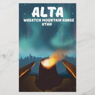 Alta Wasatch Mountain Range Utah Briefpapier