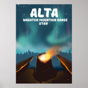 Alta Wasatch Mountain Range Utah Poster