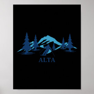 Alta Wyoming Ski Resort Skifahren Skier Poster