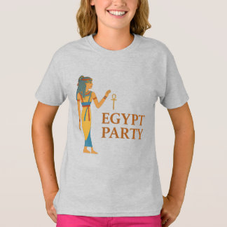 Altägyptische Göttin mit Ankh in Gold & Blau T-Shirt
