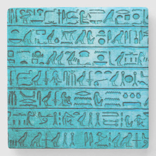 Altägyptische Hieroglyphen Blau Steinuntersetzer