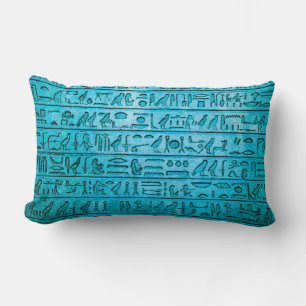 Altägyptische Hieroglyphen Blaue Lendenkissen