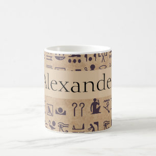 Altägyptische Hieroglyphen-Kunst auf Pergament Kaffeetasse