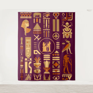 Altägyptische Hieroglyphen Wandteppich