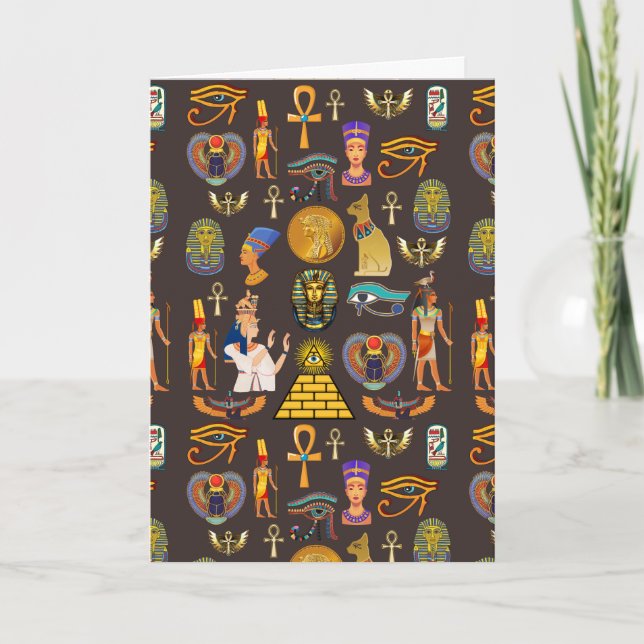 Altägyptisches Hieroglyphen-Mustersymbol Karte (Vorderseite)