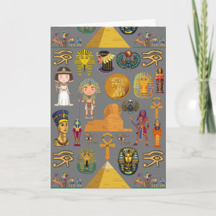 Altägyptisches Hieroglyphenmuster - Pharao Karte