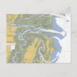 Altamaha Fluss, Darien, GA Schönheitskarte Postkar Postkarte