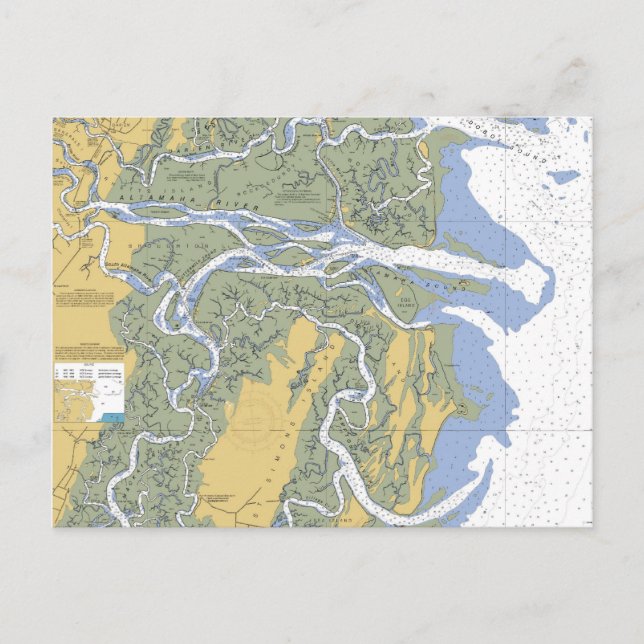 Altamaha Fluss, Darien, GA Schönheitskarte Postkar Postkarte (Vorderseite)