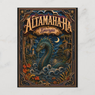 Altamaha-ha Georgia Popcut Legenden Postkarte