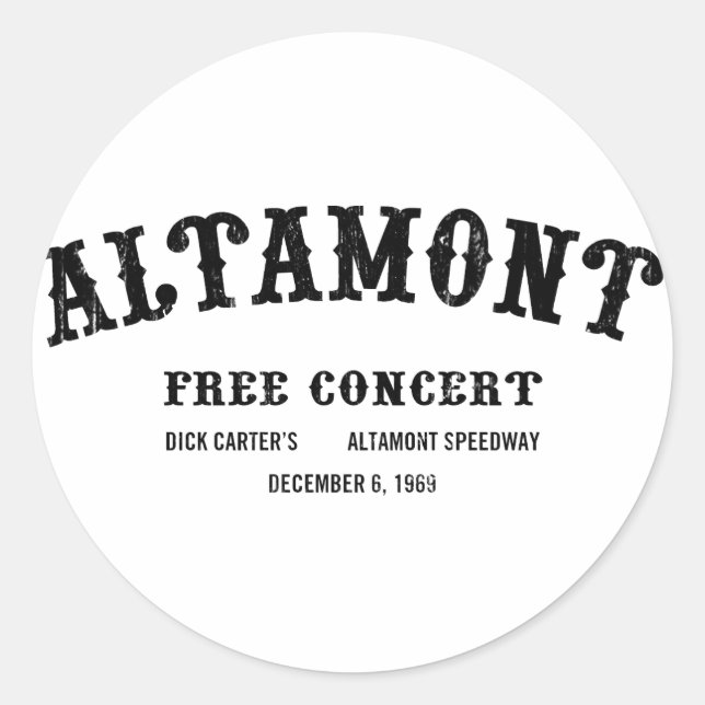 Altamont Free Runder Aufkleber (Vorderseite)