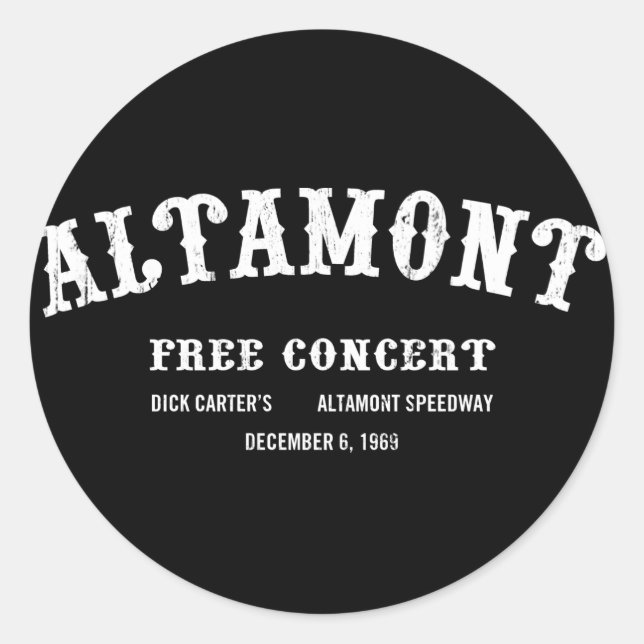 Altamont Free Runder Aufkleber (Vorderseite)