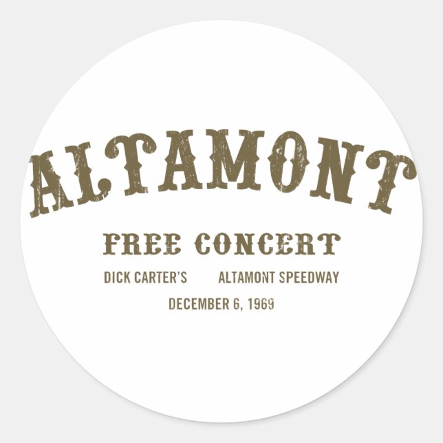Altamont Free Runder Aufkleber (Vorderseite)