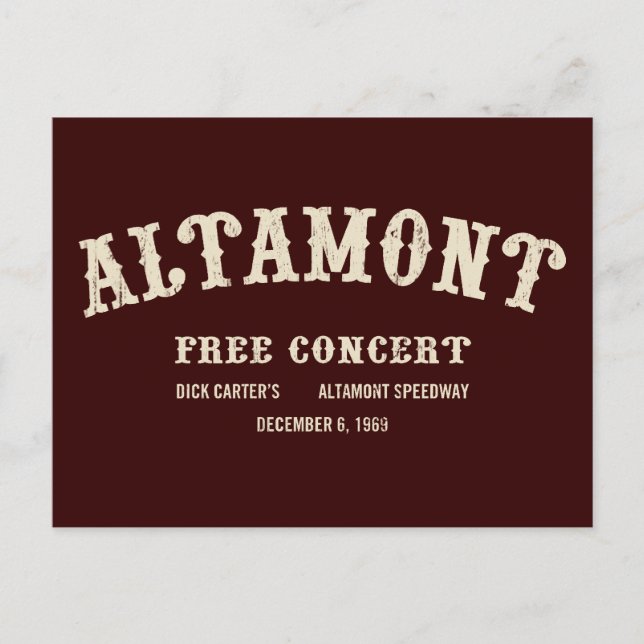 altamont-freies Konzert Postkarte (Vorderseite)