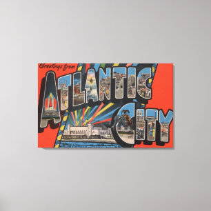 Altantic Stadt, New-Jersey - großer Buchstabe Leinwanddruck