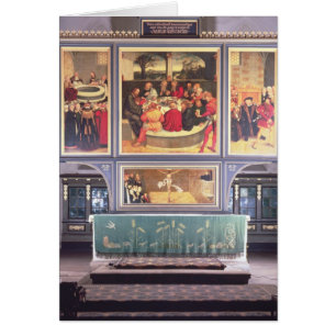 Altar mit einem darstellenden Triptychon
