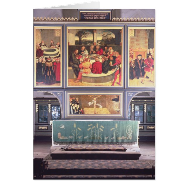 Altar mit einem darstellenden Triptychon (Vorne)