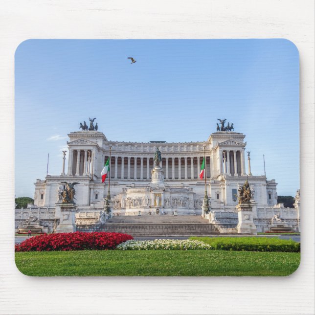 Altare della Patria am frühen Morgen - Rom, Italie Mousepad (Vorne)