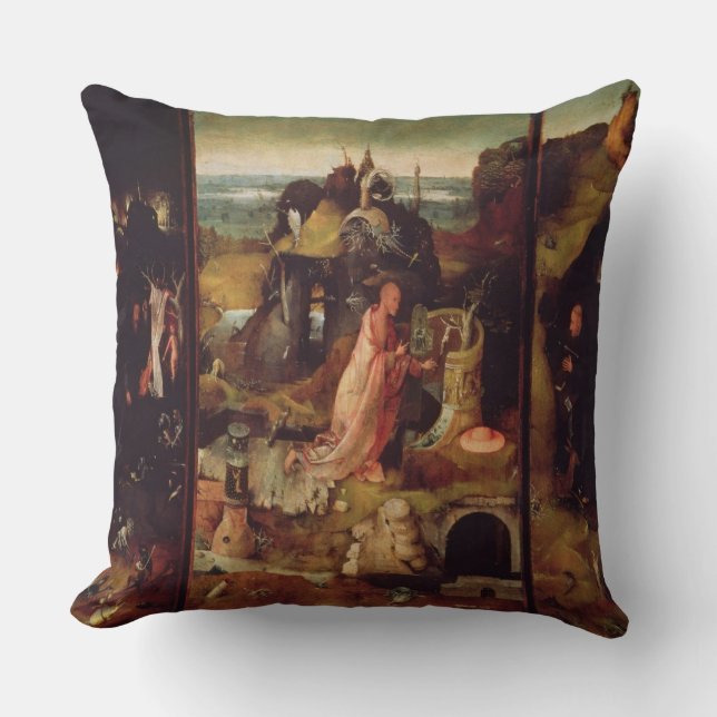 Altarpiece der Einsiedler (Öl auf Platte) Kissen (Vorderseite)