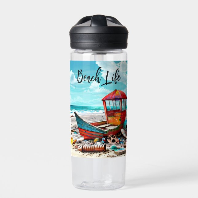 Altboot | Beach Life Trinkflasche (Vorderseite)