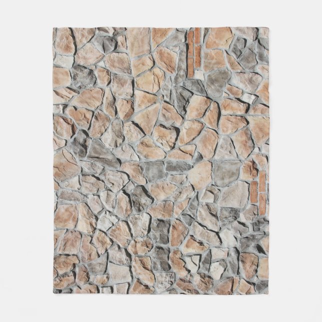 Altbraune Burg Stone Textur Fleecedecke (Vorderseite)