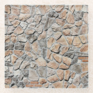 Altbraune Burg Stone Textur Glasuntersetzer