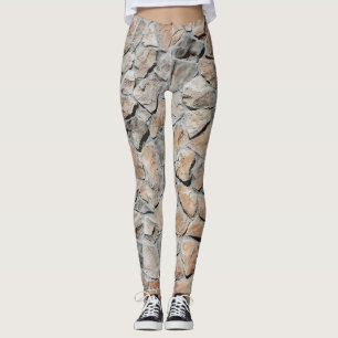 Altbraune Burg Stone Textur Leggings