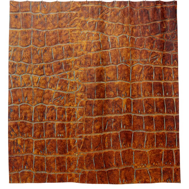 altbraune Ledertextur Duschvorhang (Vorderseite)