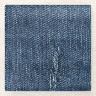 Alte abgerissene Denim: Jeans Textur. Glasuntersetzer
