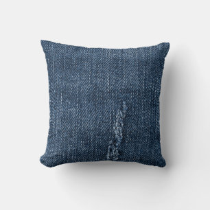 Alte abgerissene Denim: Jeans Textur. Kissen
