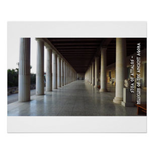 Alte Agora von Athen, Griechenland. Stoa of Attalo Poster