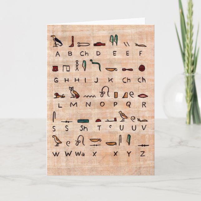 Alte ägyptische Alphabet-Grußkarte Karte (Vorderseite)