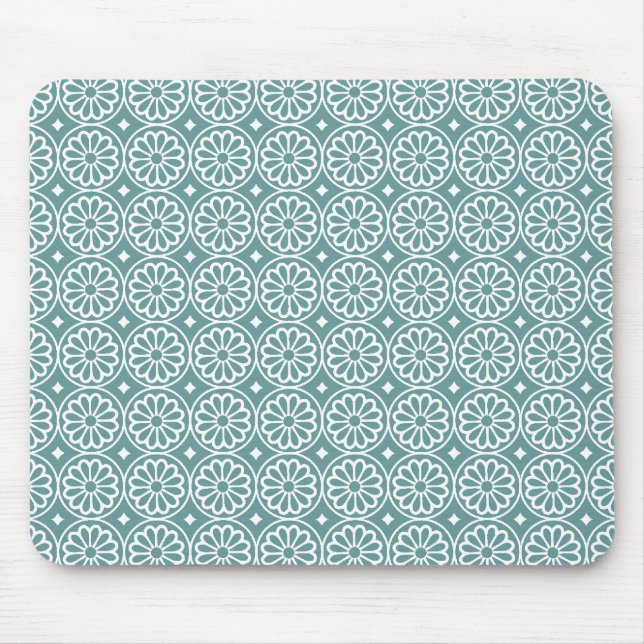 Alte ägyptische Blume - Ozeangrün Mousepad (Vorne)