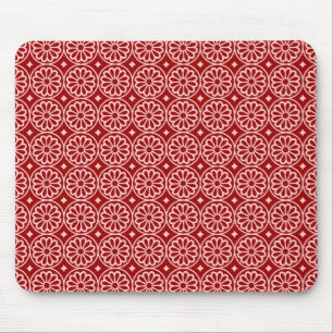 Alte ägyptische Blume - Ruby Red on Pink Mousepad