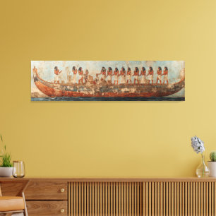 Alte ägyptische Bootsanlegestelle Kunst - Mytholog Leinwanddruck